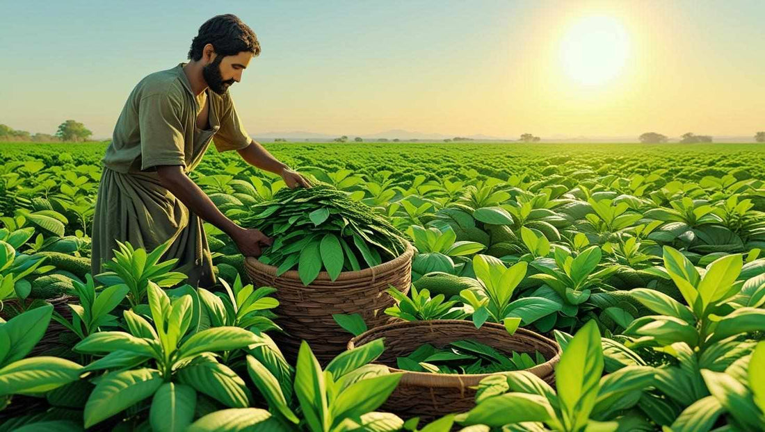 Man Harvesting Henna For Natural Beard Colouring