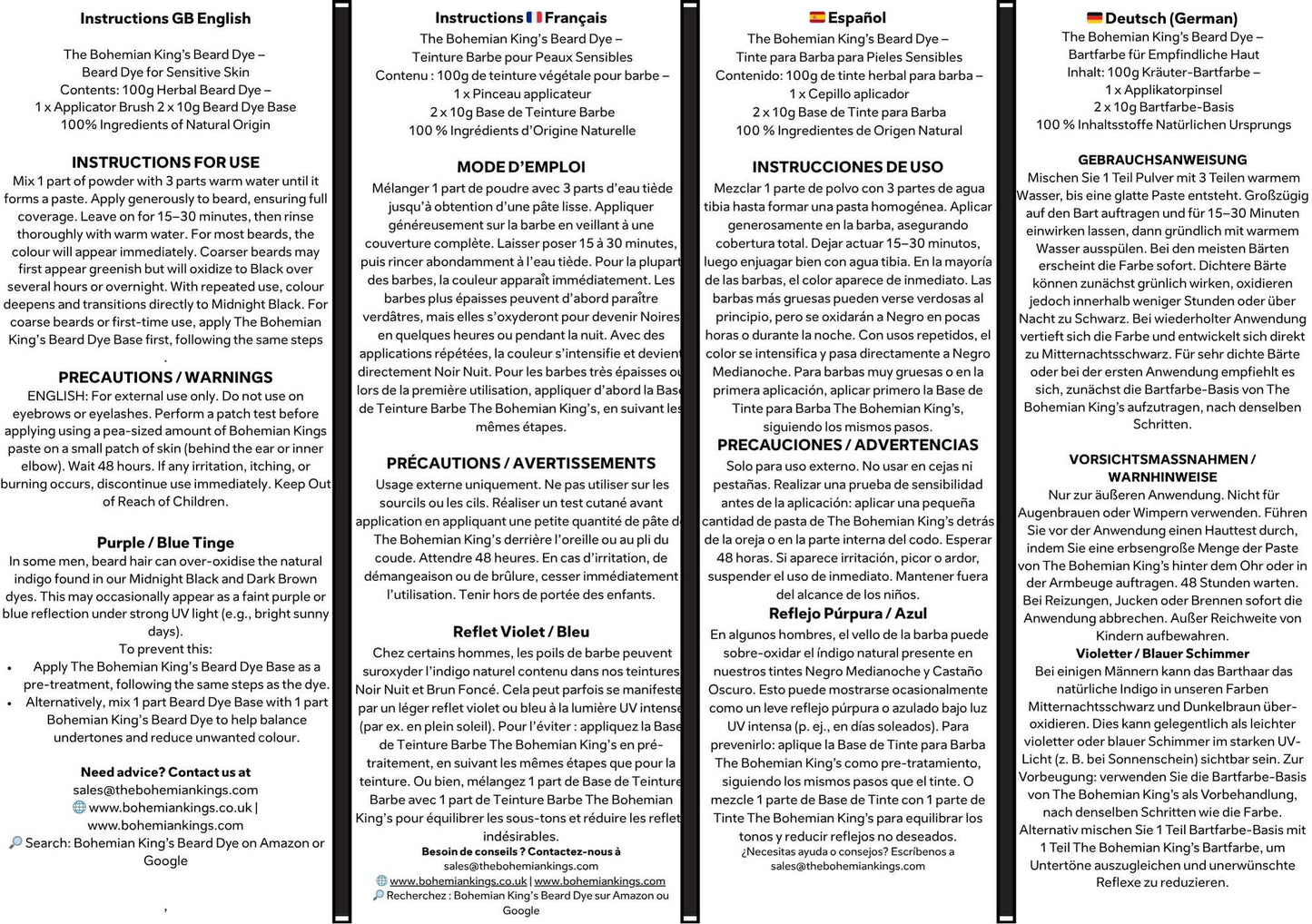 The Bohemian King's Beard Dye Essentials Pack- Chemical free Beard Dye Kit.