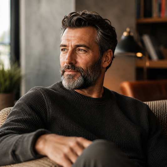 Handsome Middle Aged Man Cozy living room