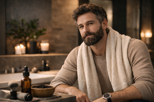 Man with groom beard premium setting