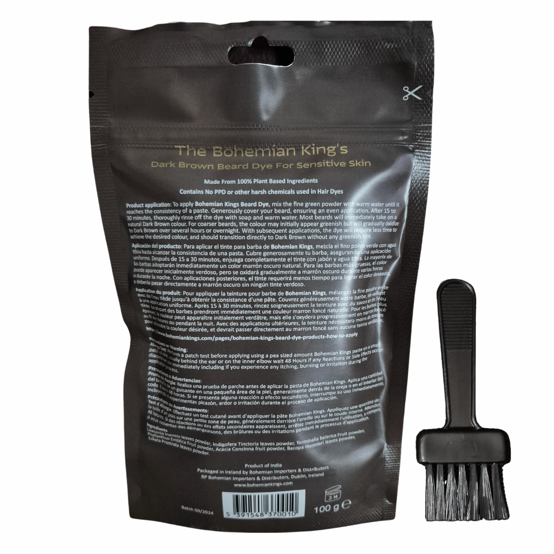 The Bohemian King’s Natural  & Organic Dark Brown Beard Dye for Sensitive Skin