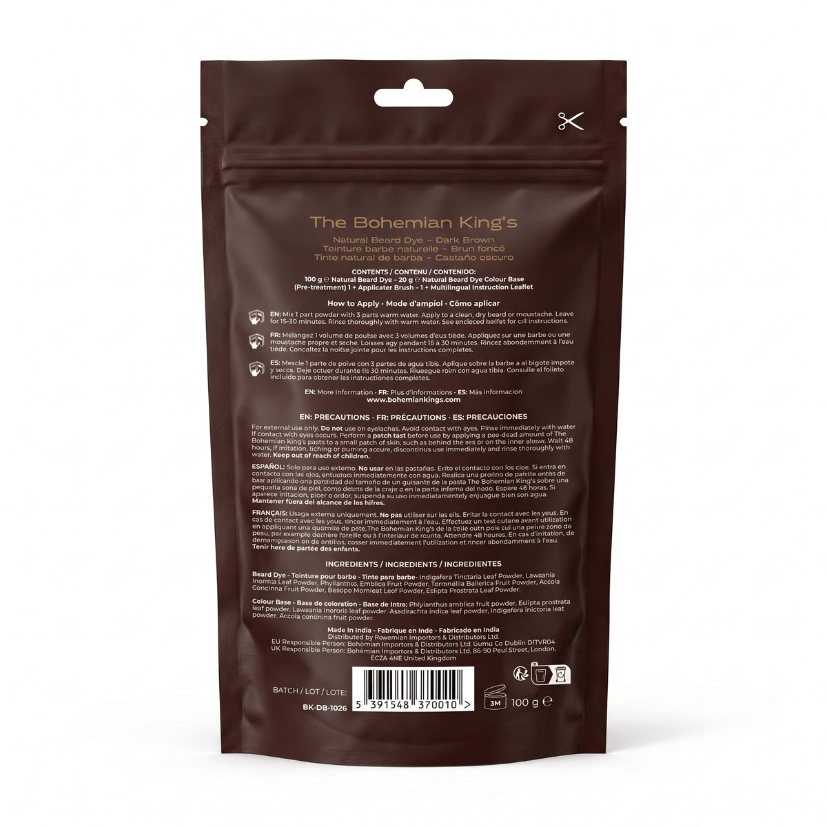 Tinte castaño oscuro para barba | Bohemian King’s